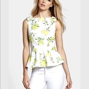 Kate Spade Thalia Capri Lemon Peplum Top